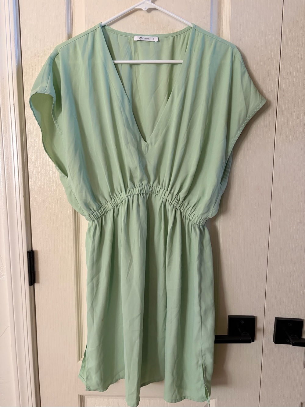 Cupshe Mint Green V-Neck Elastic Waist Coverup